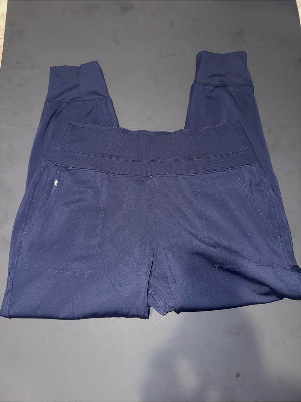 Athleta Navy High-Waist Track Pants